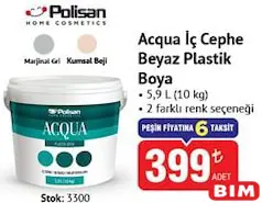 POLİSAN ACQUA İÇ CEPHE BEYAZ PLASTİK BOYA 5,9 L